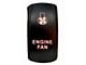 Quake LED 2-Way Engine Fan Rocker Switch; Red (Universal; Some Adaptation May Be Required)