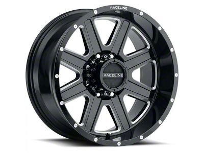 Raceline Hostage Gloss Black Milled 6-Lug Wheel; 20x10; -19mm Offset (03-09 4Runner)