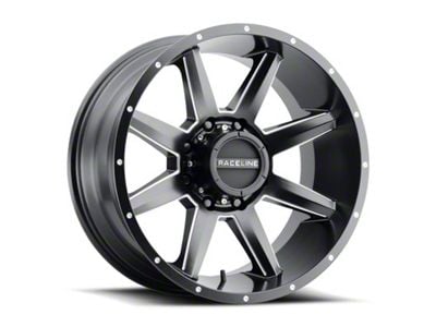 Raceline Stryker Satin Black Milled 6-Lug Wheel; 20x10; -19mm Offset (04-15 Titan)