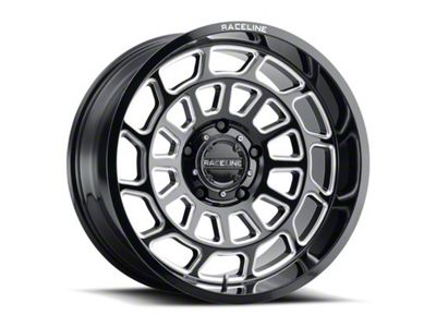 Raceline Warp Gloss Black Machined 6-Lug Wheel; 20x10; -19mm Offset (04-15 Titan)