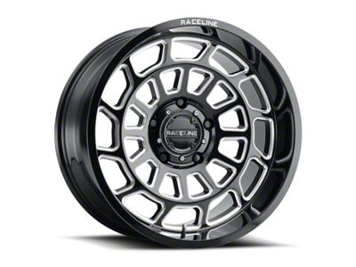 Raceline Warp Gloss Black Machined 6-Lug Wheel; 20x9; 18mm Offset (04-15 Titan)