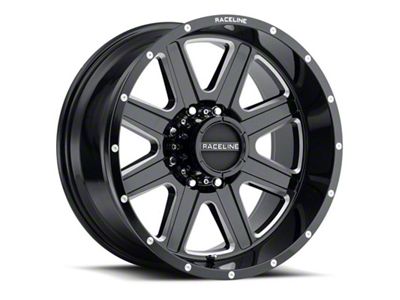 Raceline Hostage Gloss Black Milled 6-Lug Wheel; 18x9; 12mm Offset (05-15 Tacoma)