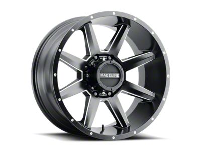 Raceline Stryker Satin Black Milled 6-Lug Wheel; 17x9; -12mm Offset (10-24 4Runner)