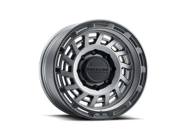 Raceline Halo Gunmetal with Black Ring 6-Lug Wheel; 18x9; -12mm Offset (2024 Tacoma)