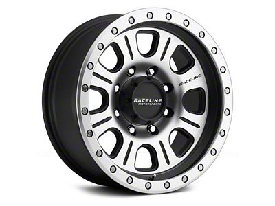 Raceline Monster Matte Black Machined 6-Lug Wheel; 17x9; 0mm Offset (2024 Tacoma)