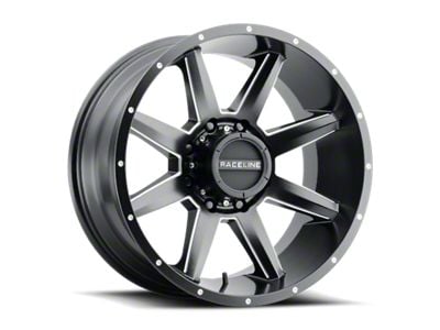 Raceline Stryker Satin Black Milled 6-Lug Wheel; 17x9; -12mm Offset (03-09 4Runner)