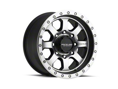 Raceline SL Avenger Black Machined Wheel; 17x9; -12mm Offset (07-18 Jeep Wrangler JK)