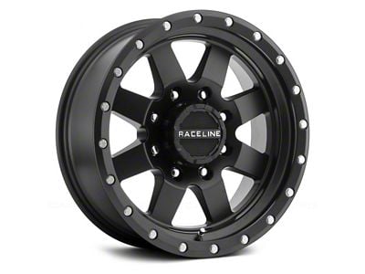 Raceline Defender Gloss Black 6-Lug Wheel; 18x9; 18mm Offset (22-24 Bronco Raptor)