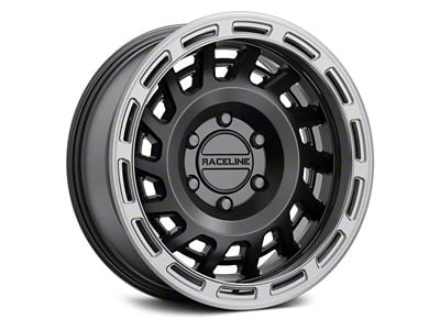 Raceline Halo Satin Black with Silver Ring 6-Lug Wheel; 17x8.5; 0mm Offset (22-24 Bronco Raptor)