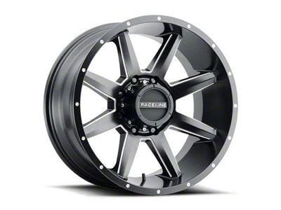 Raceline Stryker Satin Black Milled 6-Lug Wheel; 20x9; 18mm Offset (22-24 Bronco Raptor)