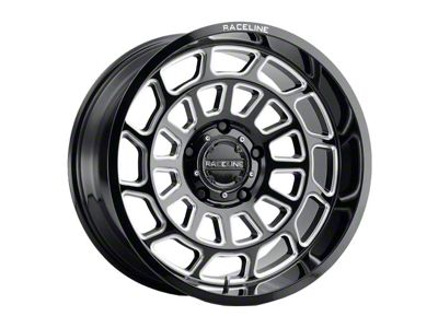 Raceline Warp Gloss Black Milled 6-Lug Wheel; 22x10; -19mm Offset (22-24 Bronco Raptor)