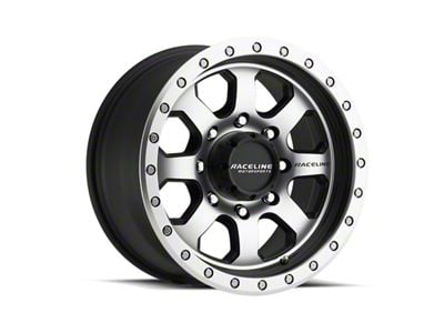 Raceline SL Avenger Black Machined Wheel; 17x9; -12mm Offset (05-10 Jeep Grand Cherokee WK, Excluding SRT8)