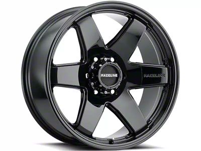 Raceline Addict Gloss Black 6-Lug Wheel; 20x9; -12mm Offset (17-24 Titan)