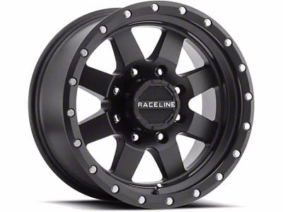 Raceline Defender Gloss Black 6-Lug Wheel; 18x9; -12mm Offset (16-24 Titan XD)