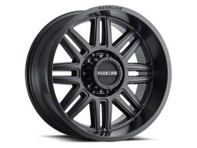 Raceline Split Satin Black 6-Lug Wheel; 18x9; 18mm Offset (16-24 Titan XD)