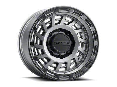 Raceline Halo Gunmetal with Black Ring 6-Lug Wheel; 18x9; 18mm Offset (22-24 Tundra)