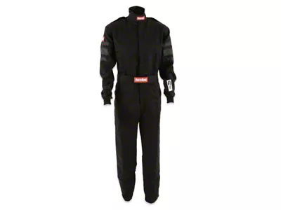 RaceQuip One-Piece Single Layer Fire Suit; Black; Medium