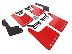 Rally Armor Red Mud Flaps with White Logo; Front and Rear (12-24 4Runner, Excluding Nightshade)