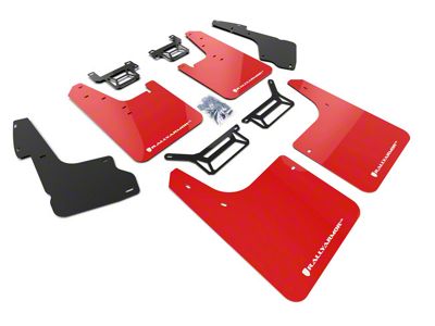 Rally Armor Red Mud Flaps with White Logo; Front and Rear (12-24 4Runner, Excluding Nightshade)