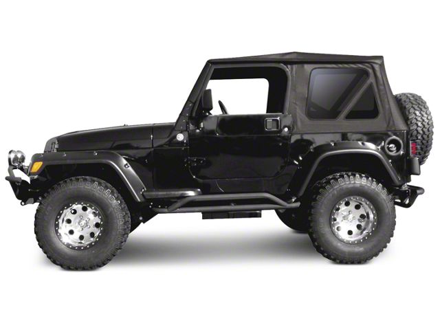 Complete Soft Top with Clear Windows; Black Diamond (97-06 Jeep Wrangler TJ w/ Half Doors, Excluding Unlimited)