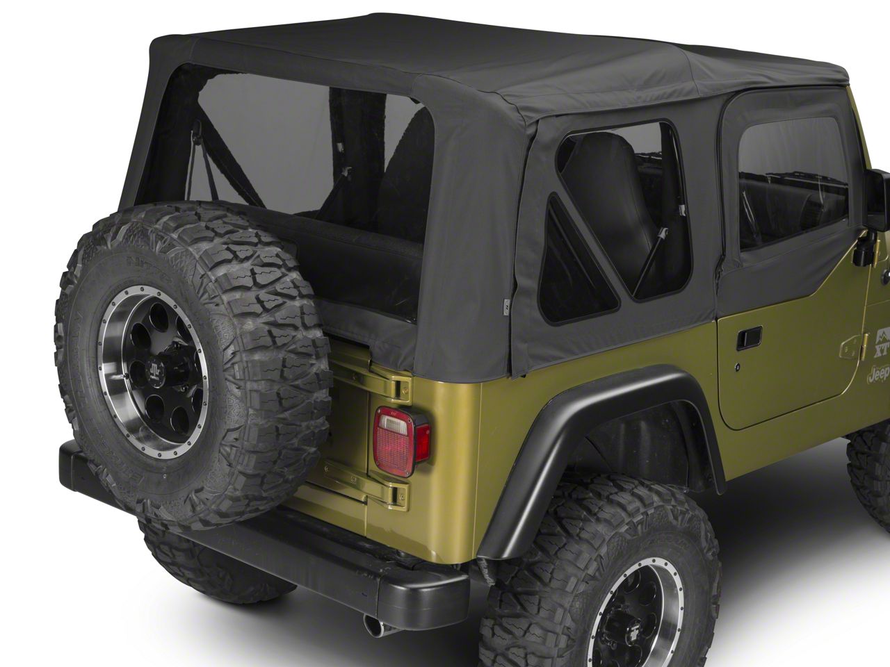 Factory Replacement Soft Top with Clear Windows; Black Diamond (97-06 Jeep  Wrangler TJ w/ Half Doors