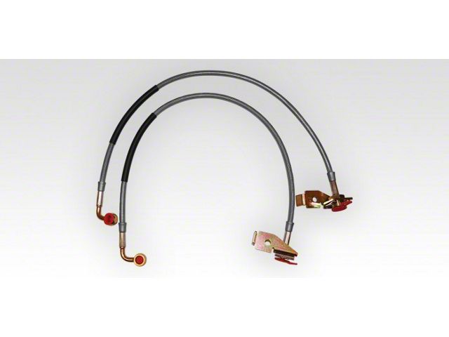 Rancho rockGEAR Brake Lines; 21.50-Inch; Front (97-06 Jeep Wrangler TJ)