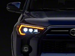 Raxiom CXR Series LED Headlights with Amber DRL; Black Housing; Clear Lens (14-24 4Runner)