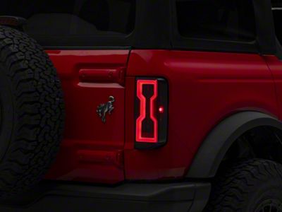 Raxiom Axial Series LED Tail Lights; Black Housing; Smoked Lens (21-25 Bronco w/ Factory Halogen Tail Lights)