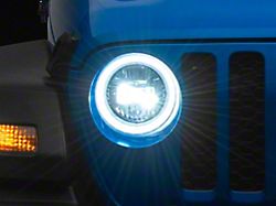 Raxiom 9-Inch LED Headlights with DRL and Turn Signals; Black Housing; Clear Lens (20-25 Jeep Gladiator JT)