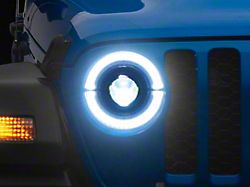 Raxiom High Output LED Headlights with Angel Eye DRL; Black Housing; Clear Lens (20-24 Jeep Gladiator JT)