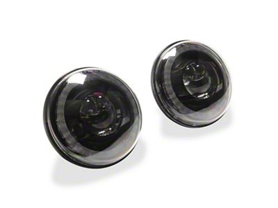 Raxiom 7-Inch V2 Dragon Eye LED Headlights; Black Housing; Clear Lens (07-18 Jeep Wrangler JK)