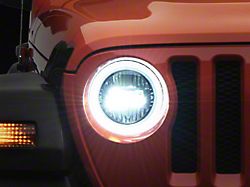 Raxiom 9-Inch LED Headlights with DRL and Turn Signals; Black Housing; Clear Lens (18-25 Jeep Wrangler JL)