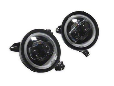 Raxiom 9-Inch Vader LED Headlights; Black Housing; Clear Lens (18-24 Jeep Wrangler JL)