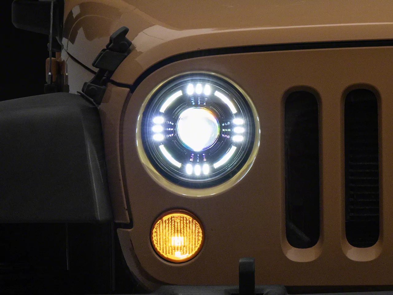 Raxiom Jeep Wrangler Axial Series Quatro LED Headlights; Black Housing ...