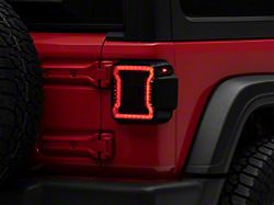 Raxiom LED Tail Lights; Red Housing; Smoked Lens (18-24 Jeep Wrangler JL w/ Factory Halogen Tail Lights & w/o Blind Spot Detection)