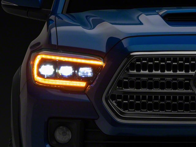 Raxiom CXR Series V2 LED Projector Headlights; Black Housing; Clear Lens (16-23 Tacoma w/ Factory Halogen DRL)