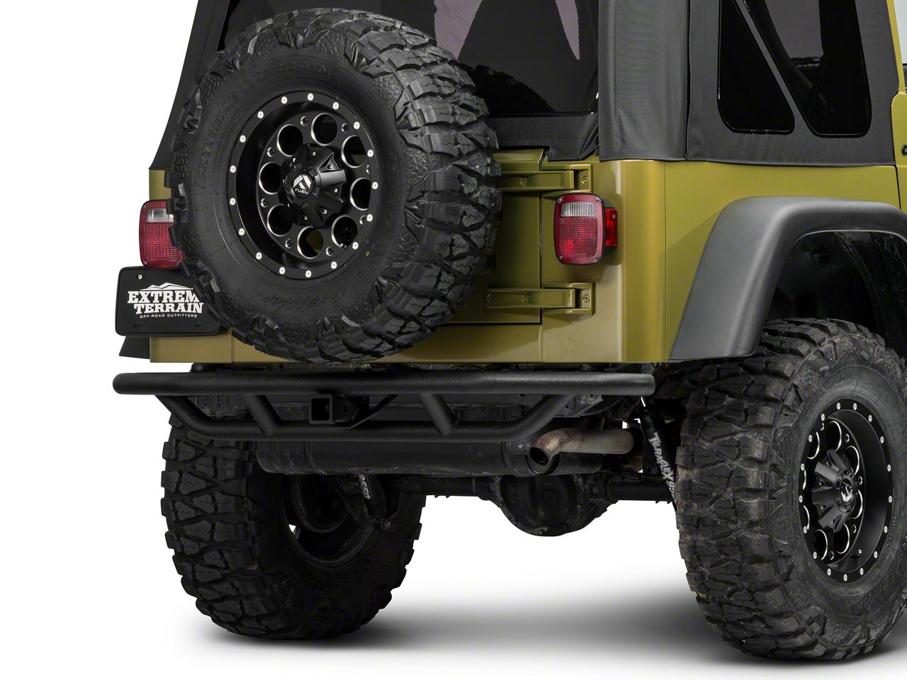 RedRock Jeep Wrangler Rock Crawler Rear Bumper; Textured Black J100189 ...