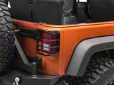 RedRock Wrap-Around Tail Light Guards; Gloss Black (07-18 Jeep Wrangler JK)