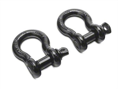 RedRock 7/8-Inch 13,500 lb. D-Ring Shackles; Black