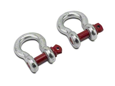 RedRock 7/8-Inch 13,500 lb. D-Ring Shackles; Silver