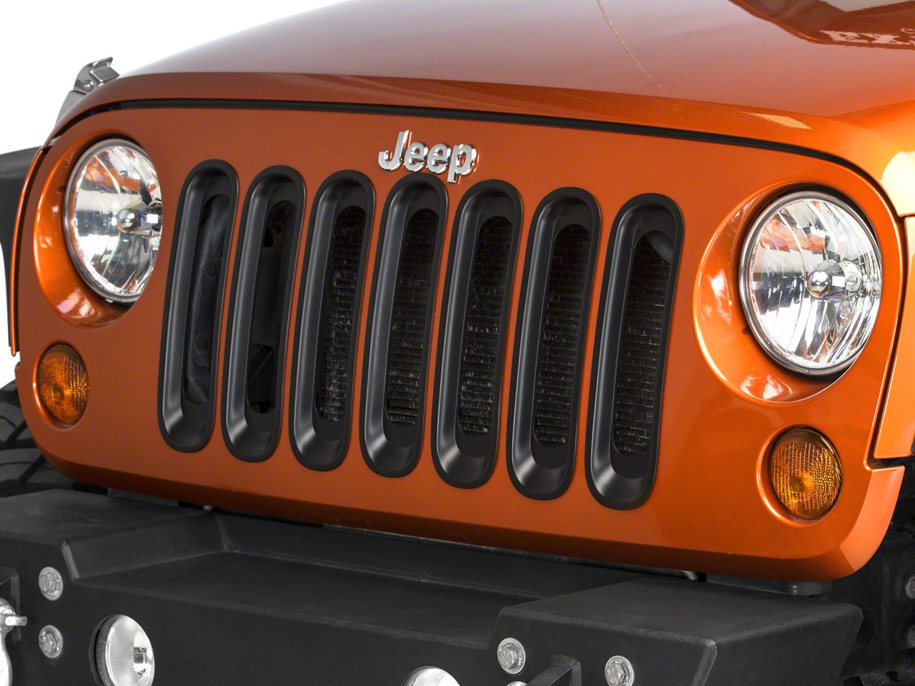 Redrock Jeep Wrangler Grille Inserts; Black J103873 (07-18 Jeep 