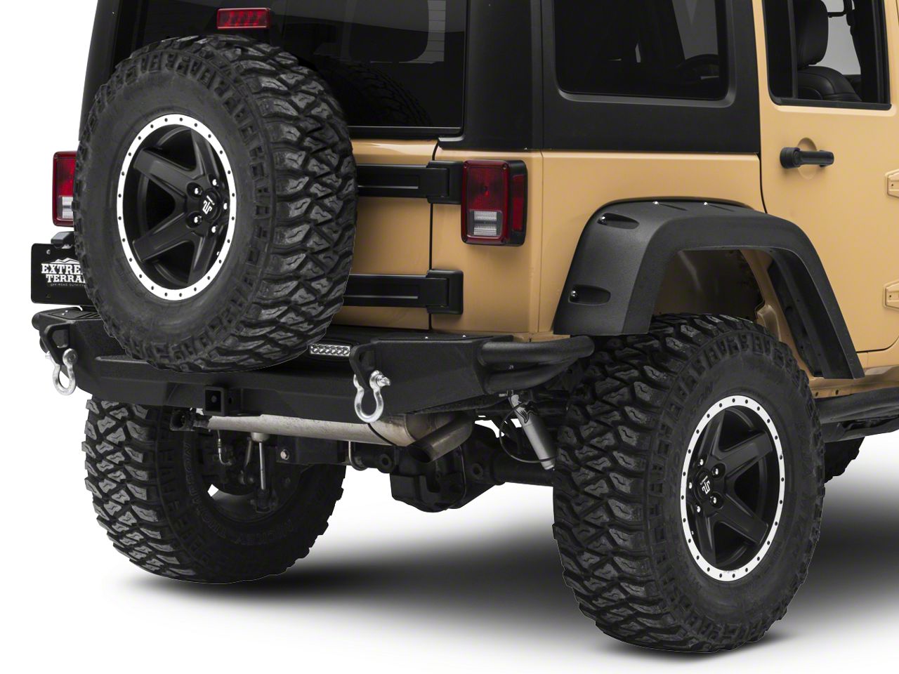 RedRock Jeep Wrangler Crawler Rear Bumper with LED Fog Lights J116327 ...