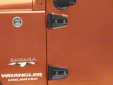 RedRock Door Hinge Covers; Gloss Black (07-18 Jeep Wrangler JK 4-Door)