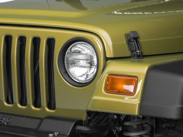 RedRock Headlight Bezels; Matte Black (97-06 Jeep Wrangler TJ)