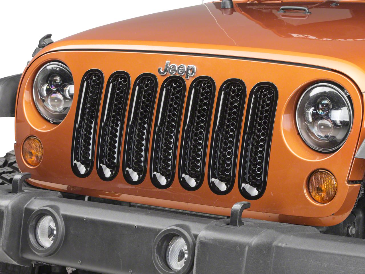 RedRock Jeep Wrangler Honeycomb Grille Inserts; Black J108012 (07-18 ...