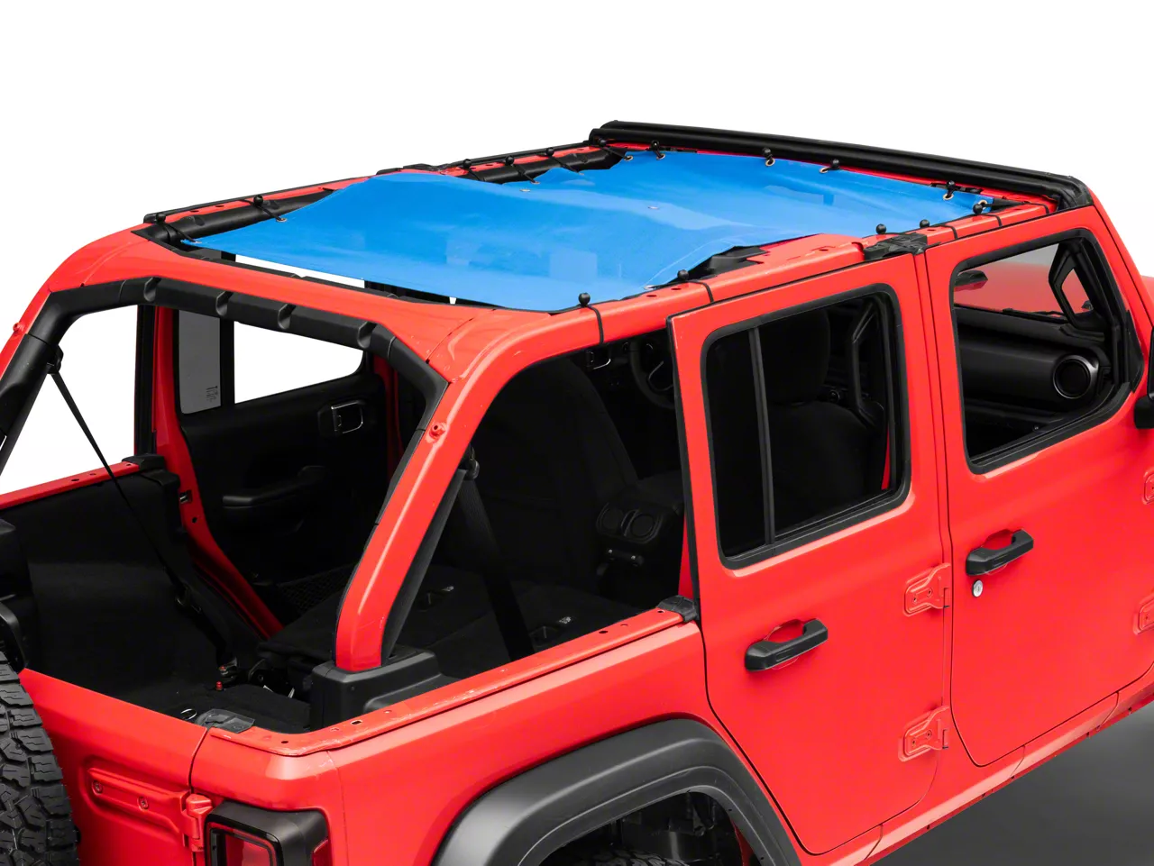 RedRock Jeep Wrangler Full Length Mesh Sun Shade; Blue J156721-JL (18 ...