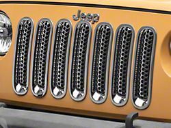 RedRock Grille Inserts; Chrome (07-18 Jeep Wrangler JK)