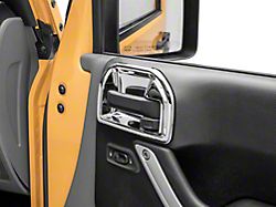 RedRock Inner Door Handle Covers; Chrome (07-18 Jeep Wrangler JK)