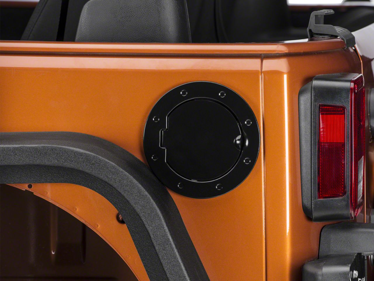 RedRock Jeep Wrangler Non-Locking Fuel Door; Black J104459 (07-18 Jeep ...