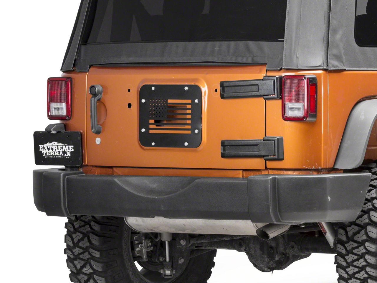 RedRock Old Glory Spare Tire Delete Plate; Textured Black (07-18 Jeep  Wrangler JK)